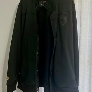 Ferrari Black Bomber Jacket Varsity Style